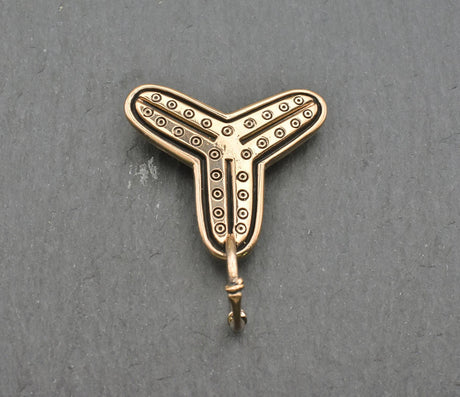 Birka Kleeblatt Fibel mit Kreisaugen aus Bronze