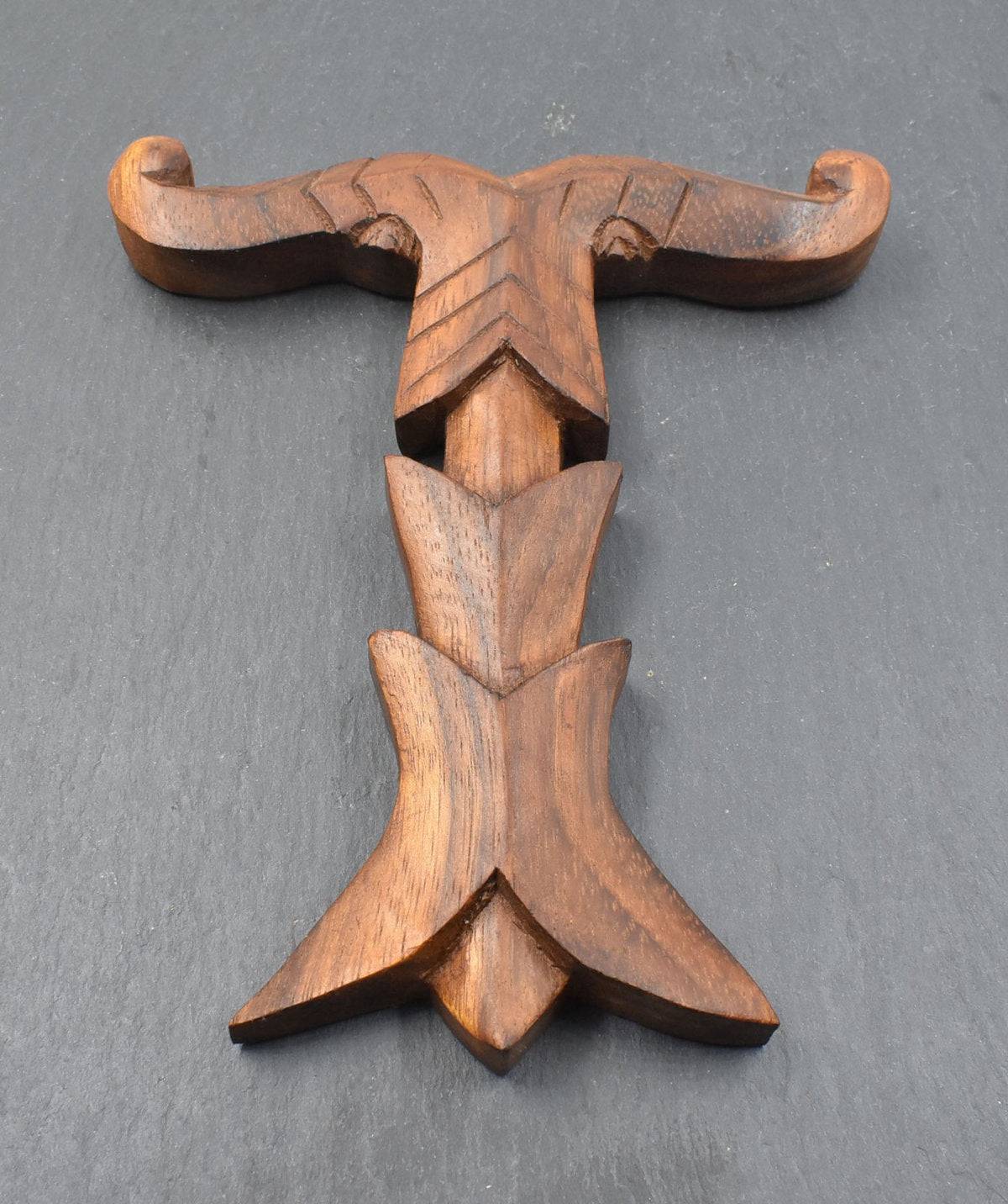 Kleine Wanddeko Irminsul handgeschnitzt aus Holz