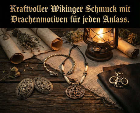 Kraftvoller Wikinger Schmuck mit Drachenmotiven für jeden Anlass