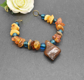 Bernstein Fibelkette in Petrol