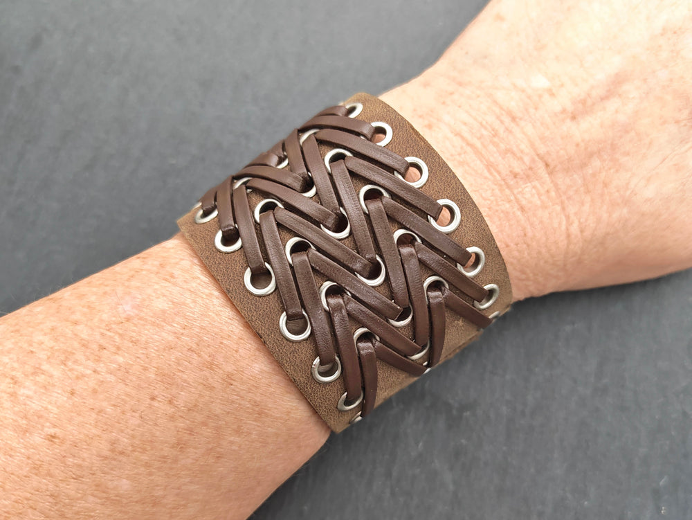 Breites Lederarmband - verstellbar