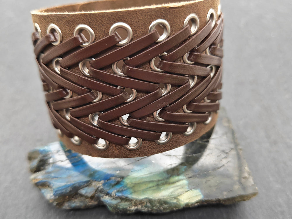Breites Lederarmband - verstellbar