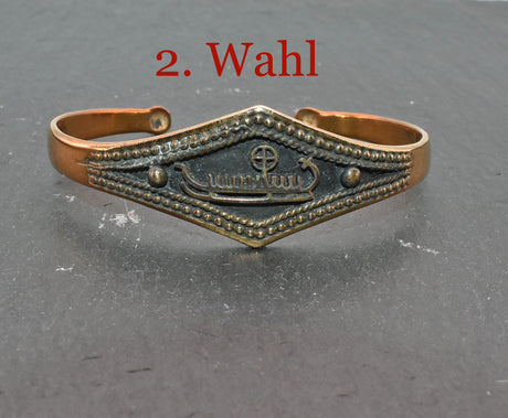 Wikinger Armreif aus Bronze mit Wikingerschiff - 2 . Wahl
