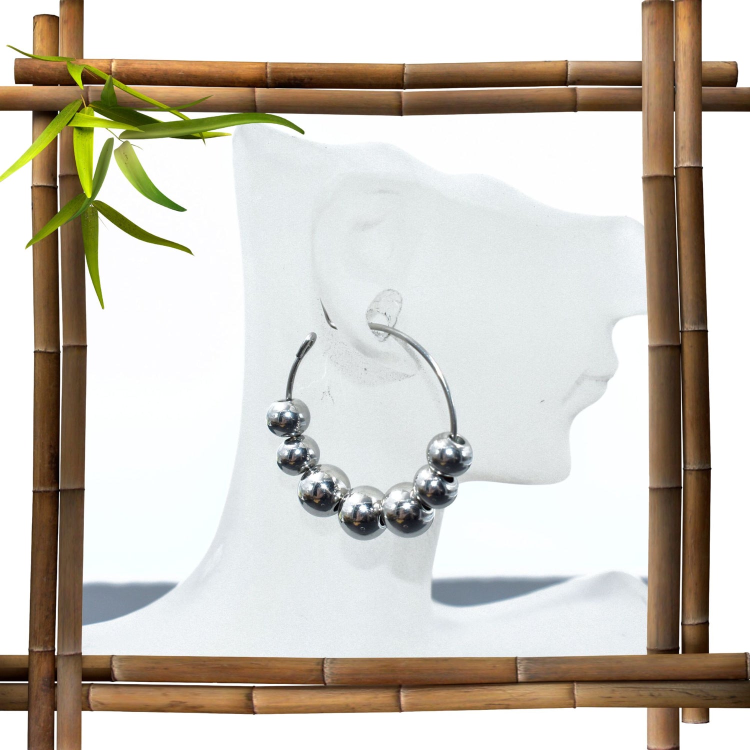 Edelstahl Kreolen mit losen Kugeln - Belanas Schatzkiste