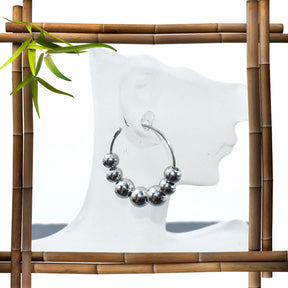 Edelstahl Kreolen mit losen Kugeln - Belanas Schatzkiste