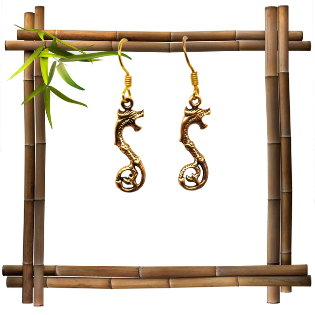 Keltische Drachen-Ohrringe aus Bronze