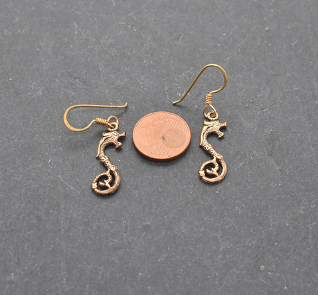 Keltische Drachen-Ohrringe aus Bronze