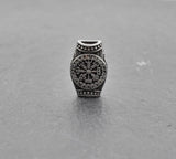 Wikinger Barthülse mit Vegvisir aus Edelstahl – Nordischer Bartschmuck mit Runen | Wikinger Kompass Haar- & Bartperle
