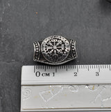 Maße in cm der Wikinger Barthülse mit Vegvisir aus Edelstahl – Nordischer Bartschmuck mit Runen | Wikinger Kompass Haar- & Bartperle