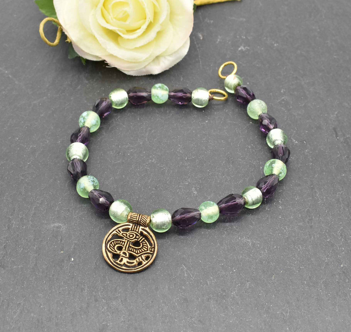 Fibelkette im Wikinger-Stil mit Drachenamulett