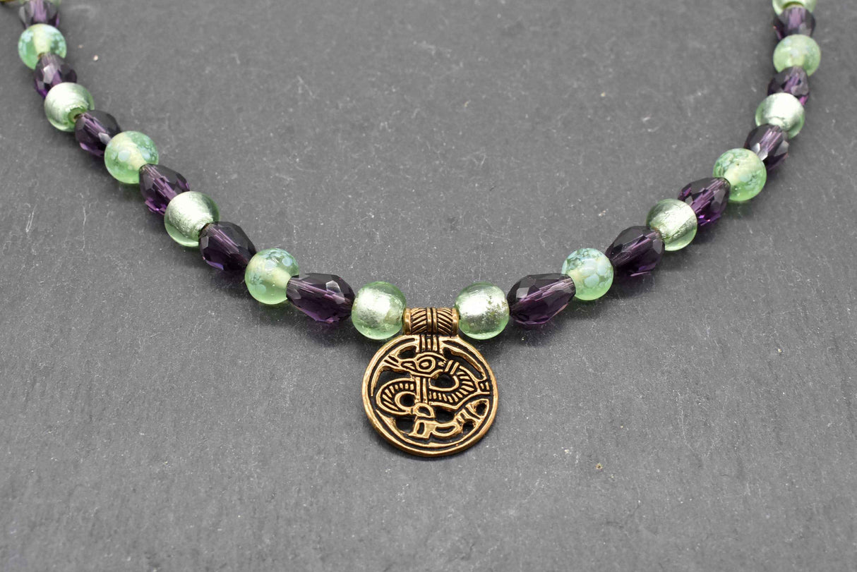 Fibelkette im Wikinger-Stil mit Drachenamulett