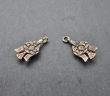 Gewandschließe Hugin und Munin aus Bronze mit zwei Raben. Zweiteiliger Mantelverschluss zum Annähen für Wikinger-Gewandung und Reenactment.
