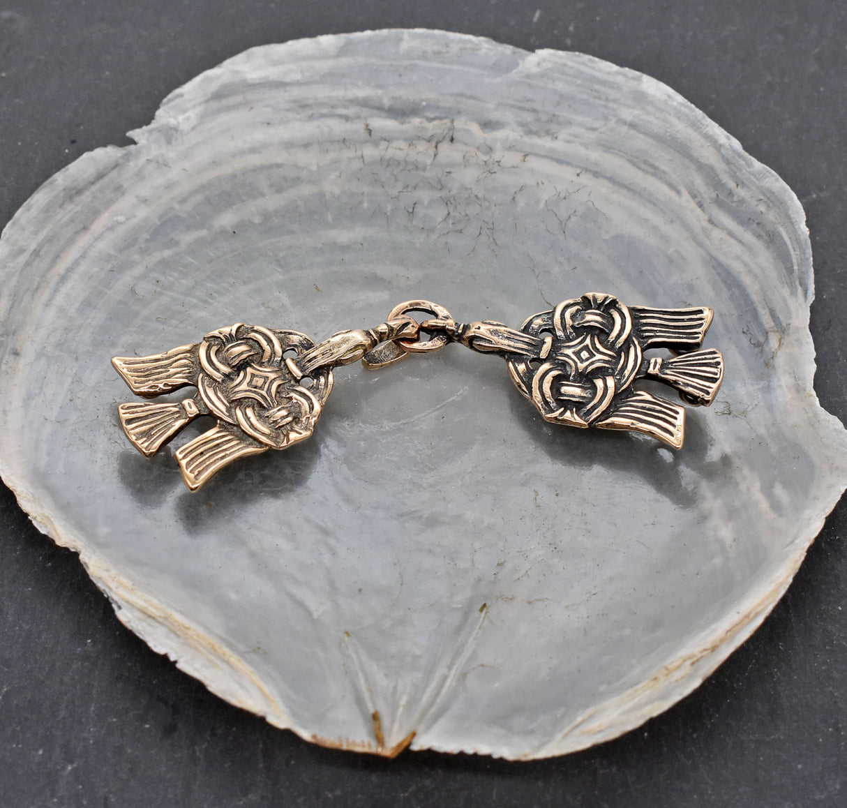 Wikinger Rabenschliesse aus Bronze
