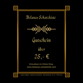 Geschenkgutschein von BELANAS SCHATZKISTE