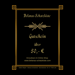 Geschenkgutschein von BELANAS SCHATZKISTE
