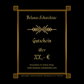 Geschenkgutschein von BELANAS SCHATZKISTE