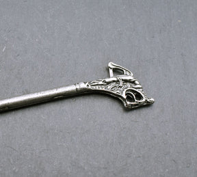 Details der Wikinger Haarnadel Haithabu aus ZAMAK Silberfarben