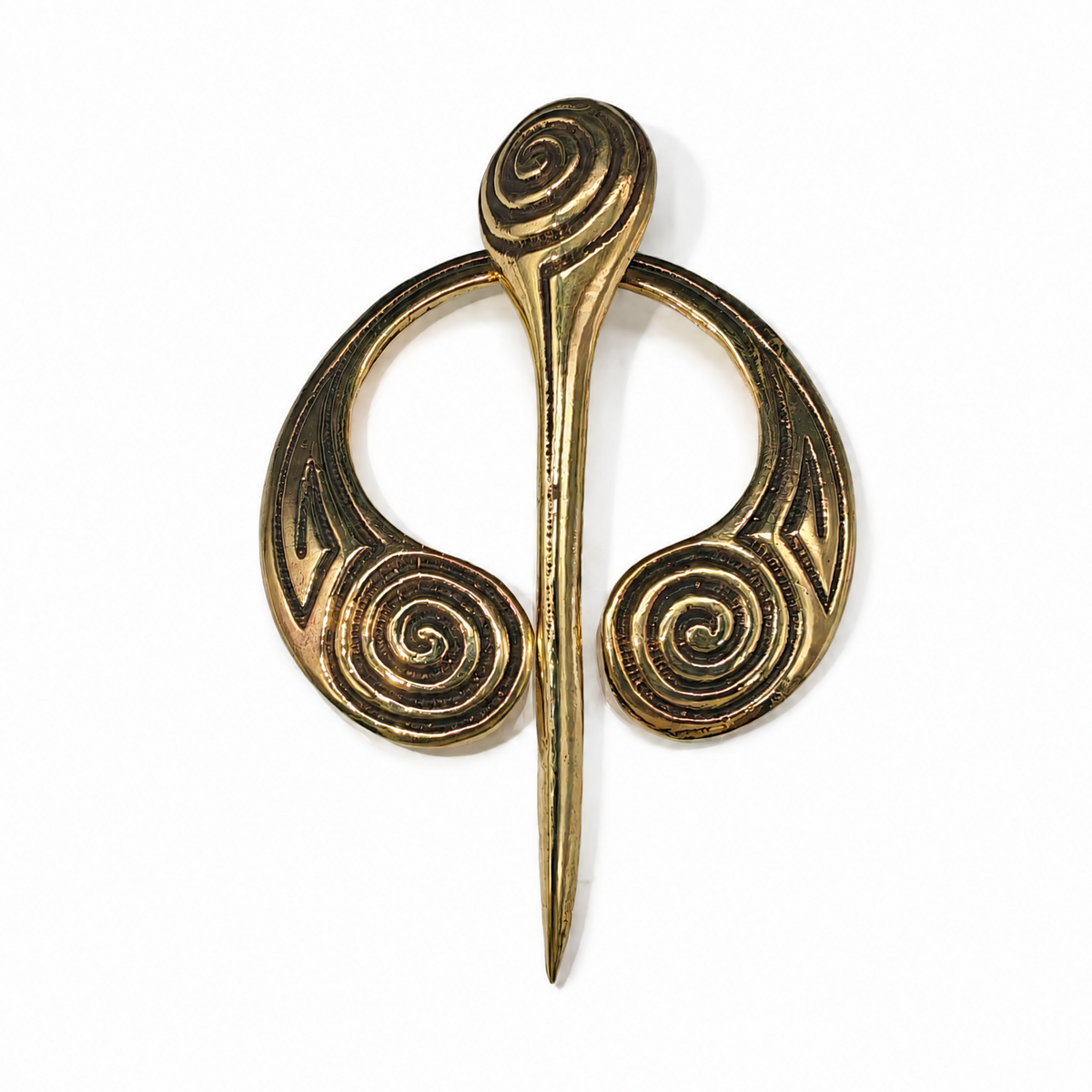 Keltische Ringfibel aus Bronze mit Spiralen