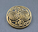 Keltische Spiral-Brosche aus Bronze – Filigrane Gewandschließe