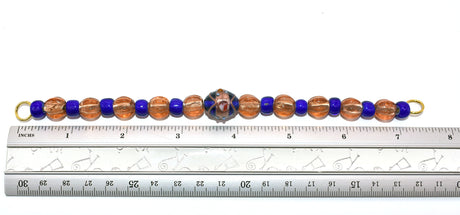 Maße in inch der Kurze Fibelkette mit Lampwork-Perlen im Wikinger-Stil – Glasperlenkette für Ovalfibeln und Trägerkleid