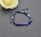 Lapislazuli Armband mit Messingperlen