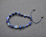 Lapislazuli Armband mit Messingperlen