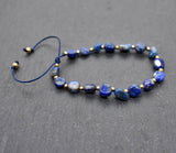 Lapislazuli Armband mit Messingperlen