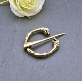 Massive Drachenfibel aus Bronze - perfekt fürs Wikinger Reenactment und LARP