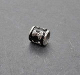 Mjölnir Bartperlen Set aus Edelstahl (4-teilig) - Thorshammer Haarperle silber und schwarz
