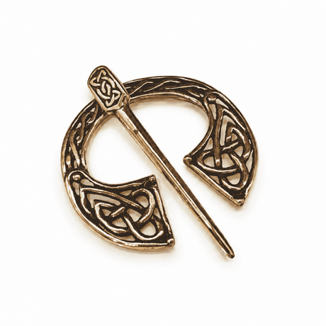 Keltische Penannular-Fibel aus Bronze mit Knotenmuster