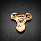 Rückseite der Wikinger Kleeblattfibel aus Bronze – Kleine Fibel nach Fund aus Oppland Norwegen – Wikingerschmuck