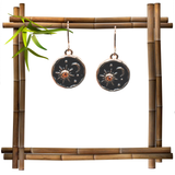 ✨ Sonne Mond und Sterne Ohrringe – Vergoldeter Edelstahl mit schwarzem Emaille-Hintergrund ✨