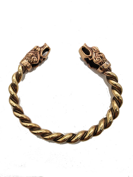 Wikinger-Wolf-Armreif „Fenrir“ aus Bronze