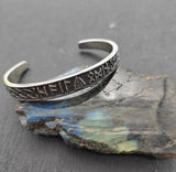 Wikinger Edelstahl-Armband mit Runeninschrift "Hail Odin" und Valknut