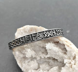 Wikinger Edelstahl-Armband mit Runeninschrift "Hail Odin" und Valknut