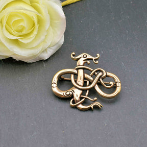 Bronzebrosche Wikingerdrache im Urnes-Stil