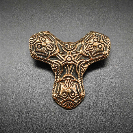 Wikinger Kleeblattfibel aus Bronze – Kleine Fibel nach Fund aus Oppland Norwegen – Wikingerschmuck