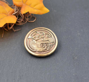 Wikinger Rundfibel mit Vogelmotiv aus Bronze