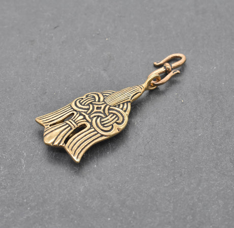 Raben-Kettenverteiler der Wikinger – Historisches Schmuckstück aus Bronze – 10. Jahrhundert, Wikingerzeit, Kettenhaken für Fibelketten und Hygiene-Sets