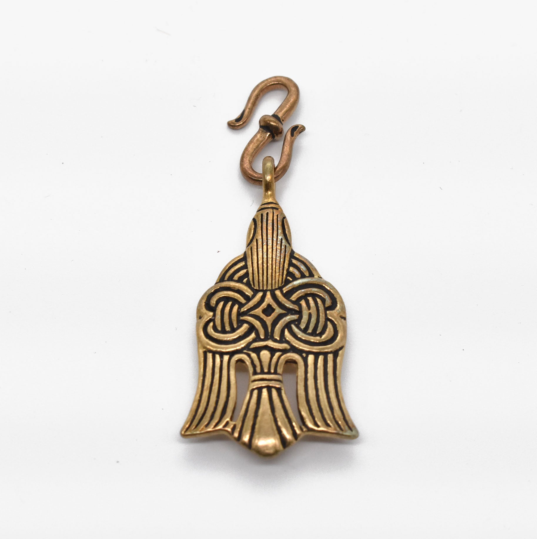 Raben-Kettenverteiler der Wikinger – Historisches Schmuckstück aus Bronze – 10. Jahrhundert, Wikingerzeit, Kettenhaken für Fibelketten und Hygiene-Sets