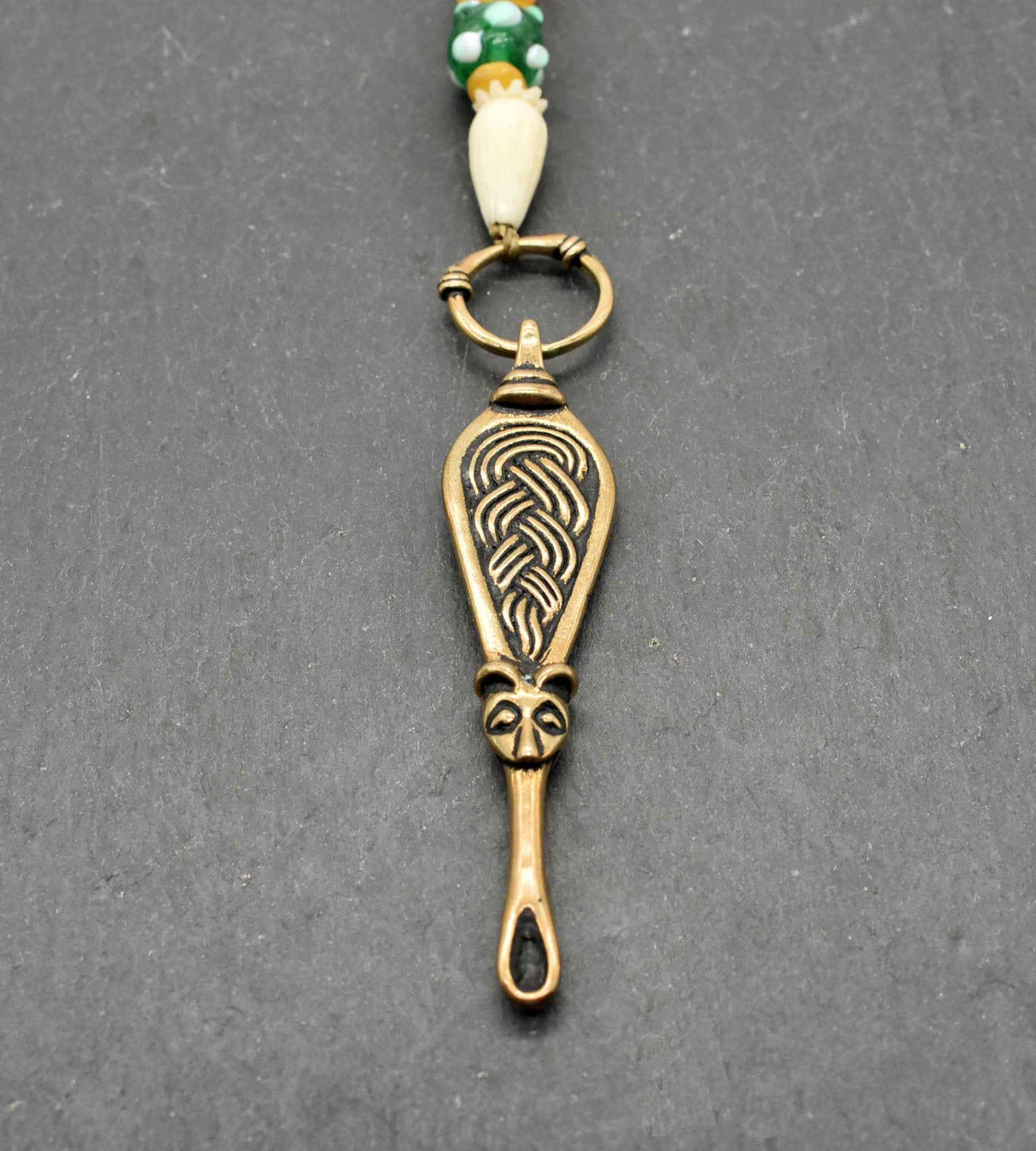 Wikinger Ohrlöffel aus Bronze mit Kette