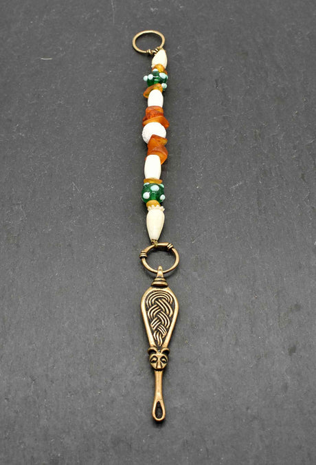 Wikinger Ohrlöffel aus Bronze mit Kette