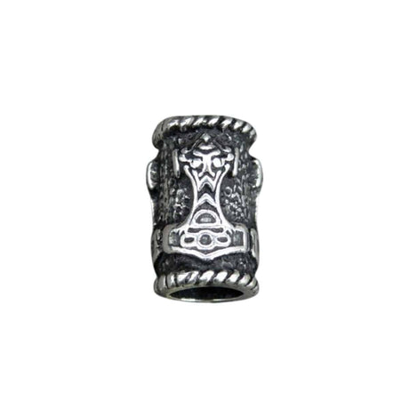 Bartperle mit thorshammer - bronze oder silber - 925er-silber