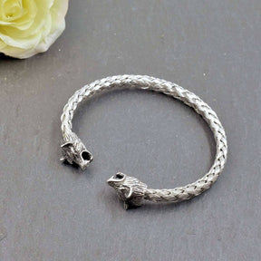 Geflochtener Wolfsarmreif aus Edelstahl