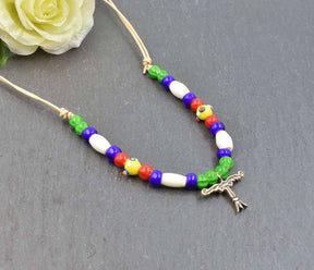 Irminsul Kette mit bunten Glasperlen