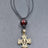 Merowinger Kette Fleur de Lys golden mit roter Perle