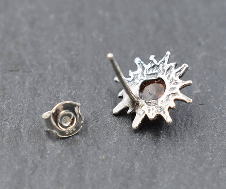 Bernsteinsonnen ohrstecker aus silber
