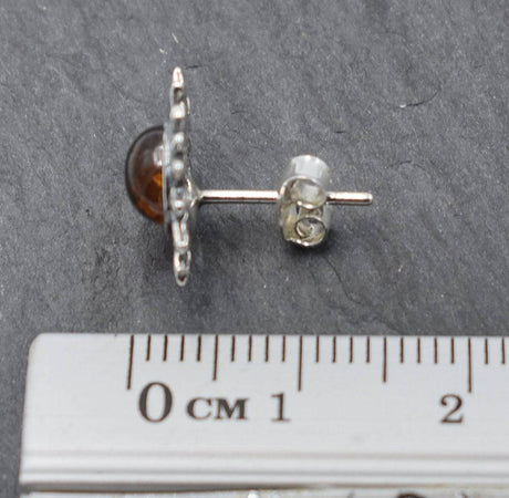 Bernsteinsonnen ohrstecker aus silber