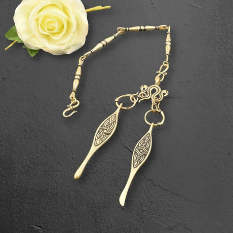 Birka hygiene set mit ohrlöffel und nagelreiniger – bronze oder versilbert