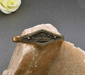 Bronze Armspange mit Wikingerschiff - B-Ware!